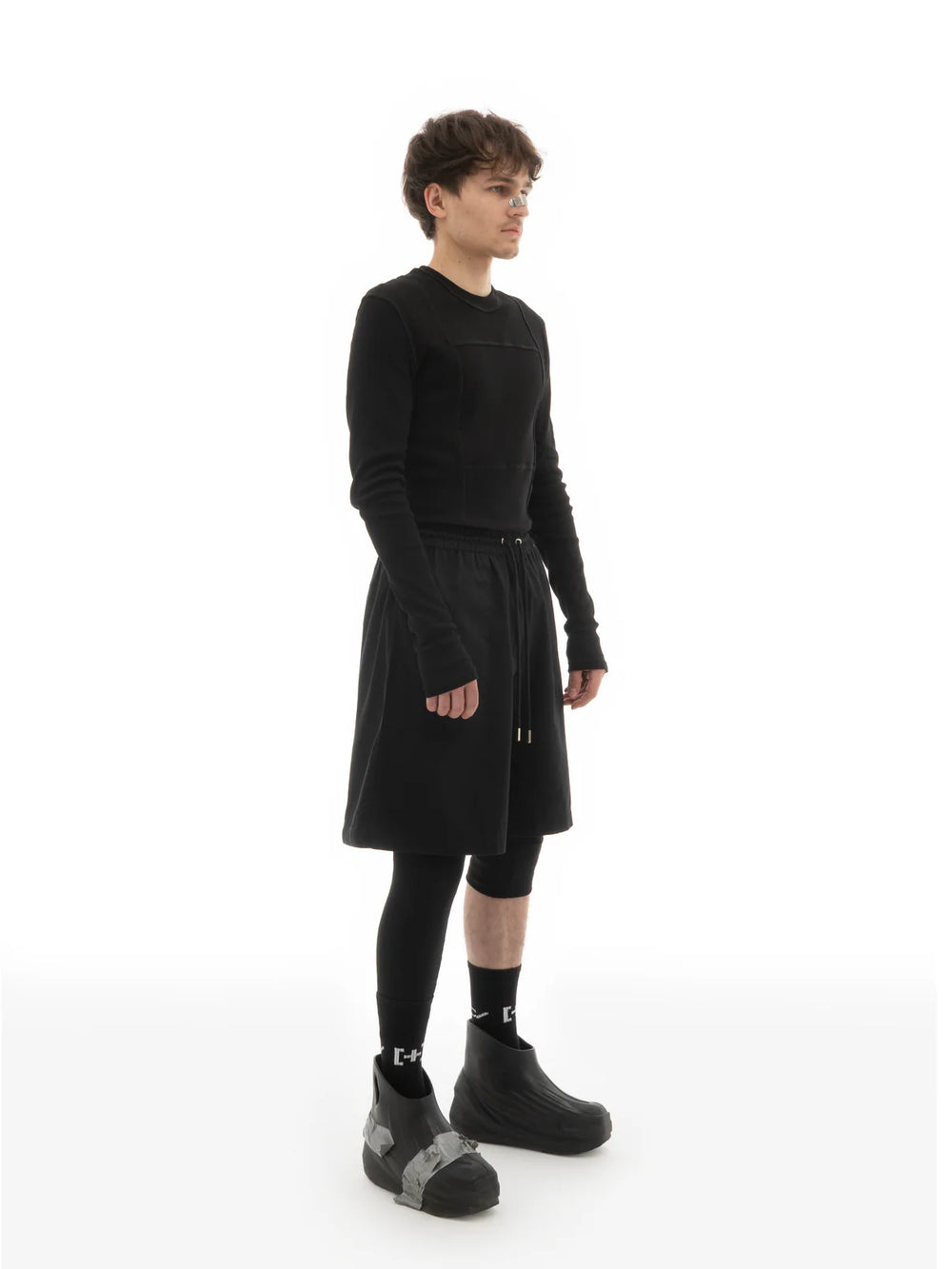 °Lace-up/ — patch pocket shorts