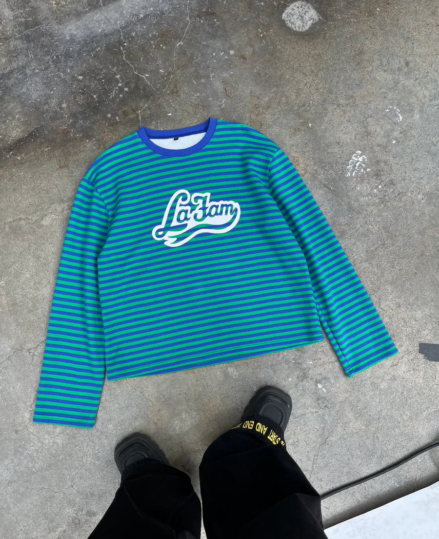 STRIPED LA FAM LONGSLEEVE blue/green