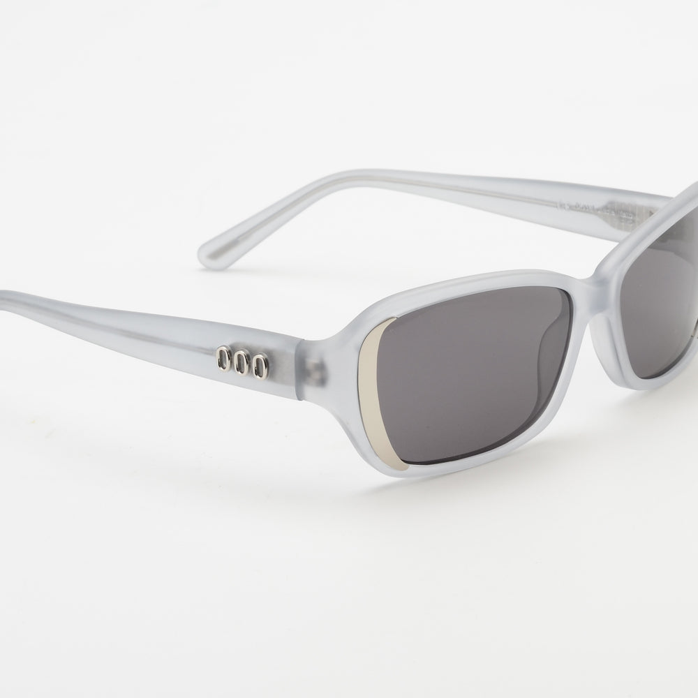 White sunglasses with gray lenses on a white background