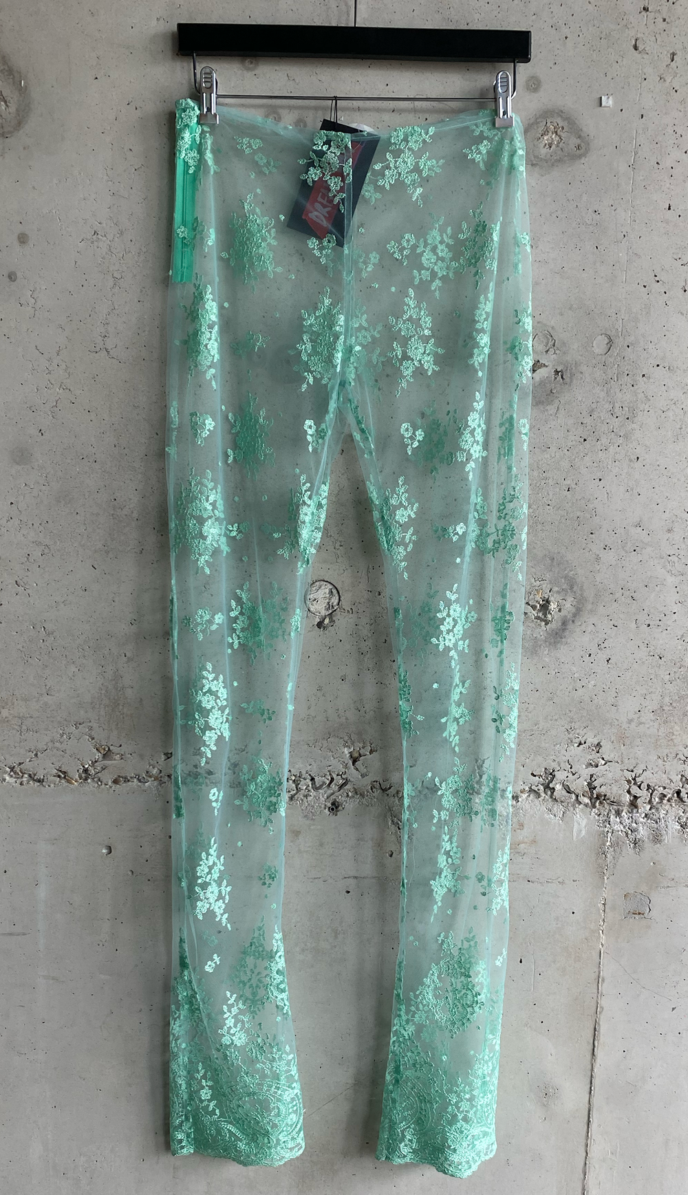 Teal lace pants by Simi Liew — teal lace trouser product view