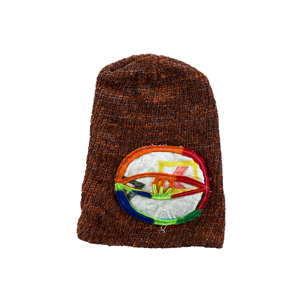 Knit beanie with stitched patch by Ryan Hawaii — product view