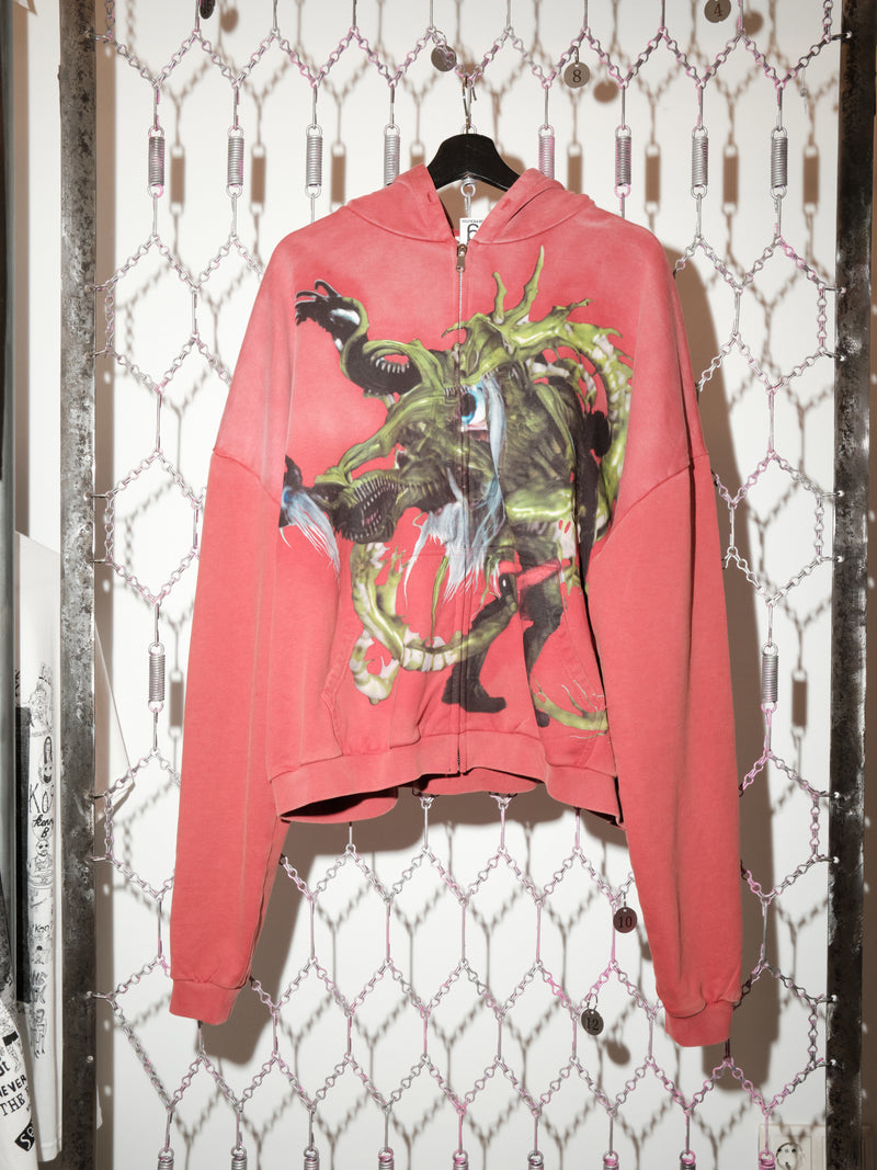 "PUNK REDEMPTION" GB Mouth Red Stone Wash Zippie