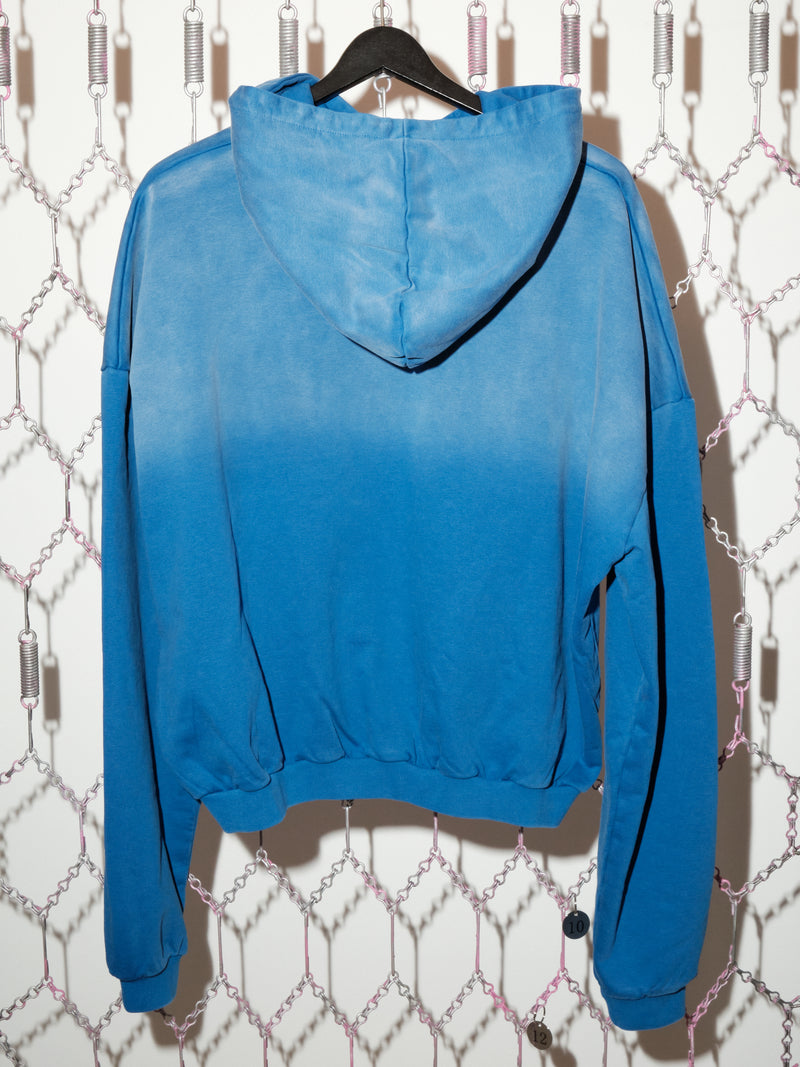 "PUNK REDEMPTION" GB Mouth Stone Wash Blue Hoodie
