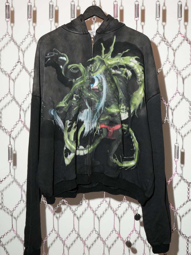 "PUNK REDEMPTION" Black Stone Wash Zippy