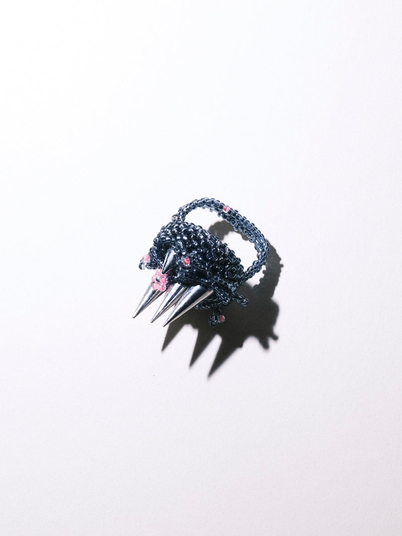 Black spikes ring