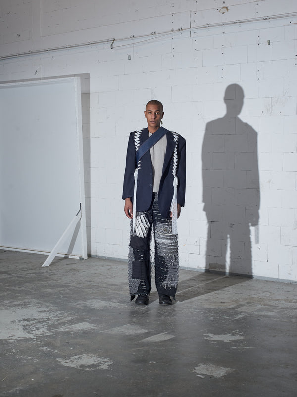 Desert black denim pants – front view – by Josef Bekleidung – Dream Unit Amsterdam