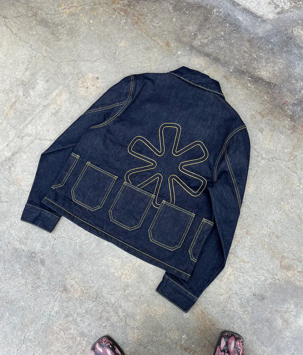 denim pocket jacket – back view – by La Fam – Dream Unit Amsterdam