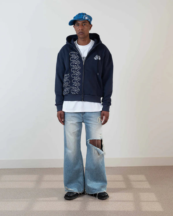 running rico jogging zipper navy – front view – by La Fam – Dream Unit Amsterdam