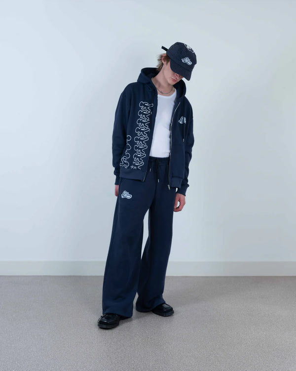 running rico jogging pants navy – back view – by La Fam – Dream Unit Amsterdam