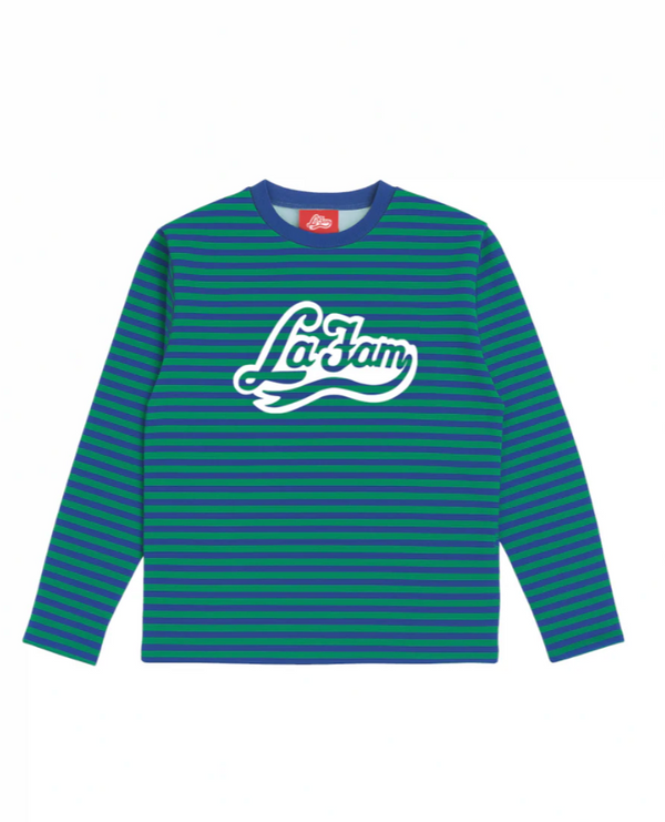 STRIPED LA FAM LONGSLEEVE – front view – by La Fam – Dream Unit Amsterdam