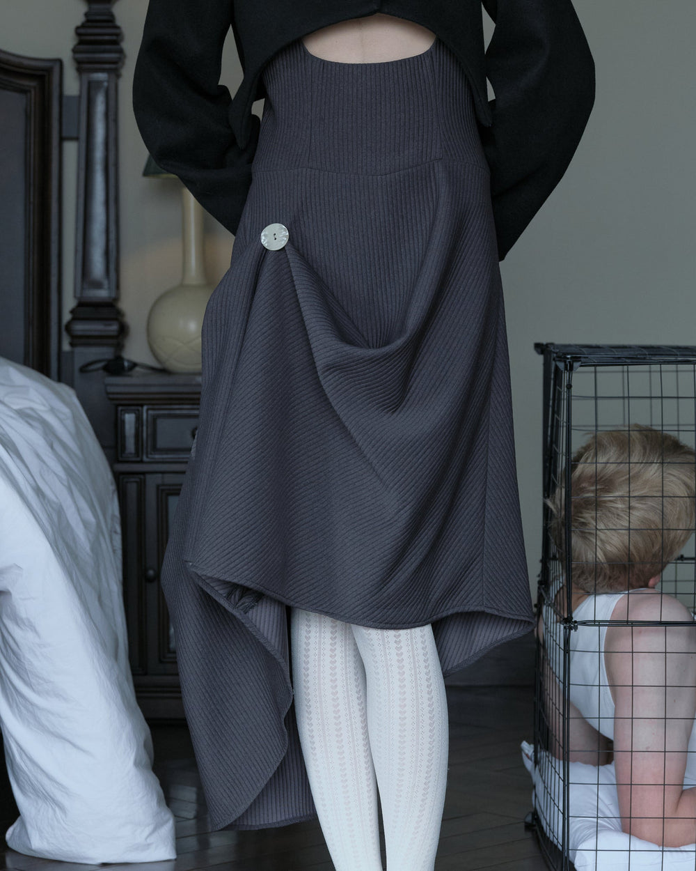 ADU Grey Draped Skirt — additional view 1