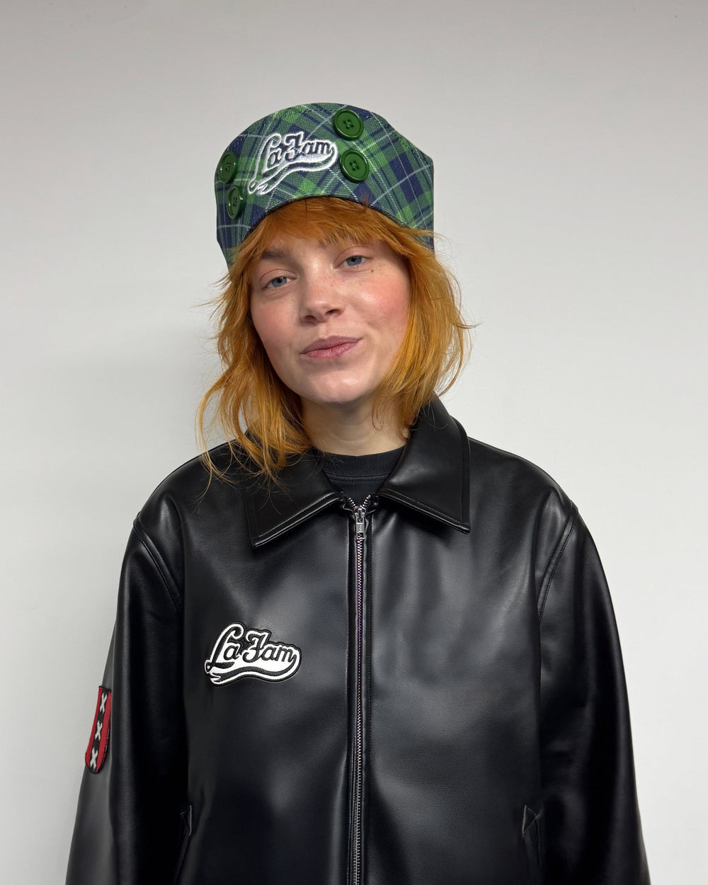 La Fam Sailor Cap - Checkered Green