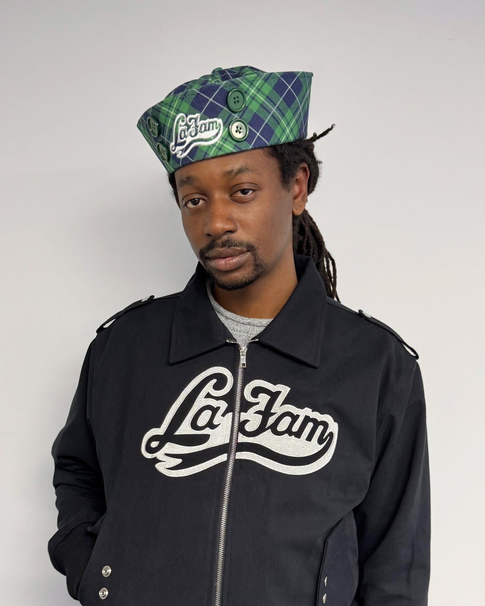 La Fam Sailor Cap - Checkered Green