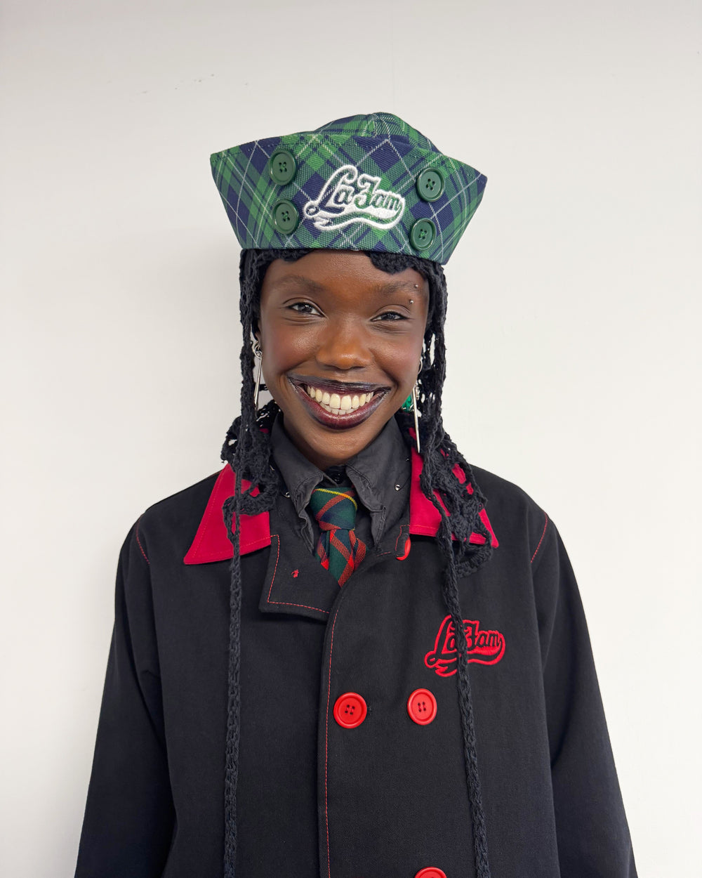 La Fam Sailor Cap - Checkered Green