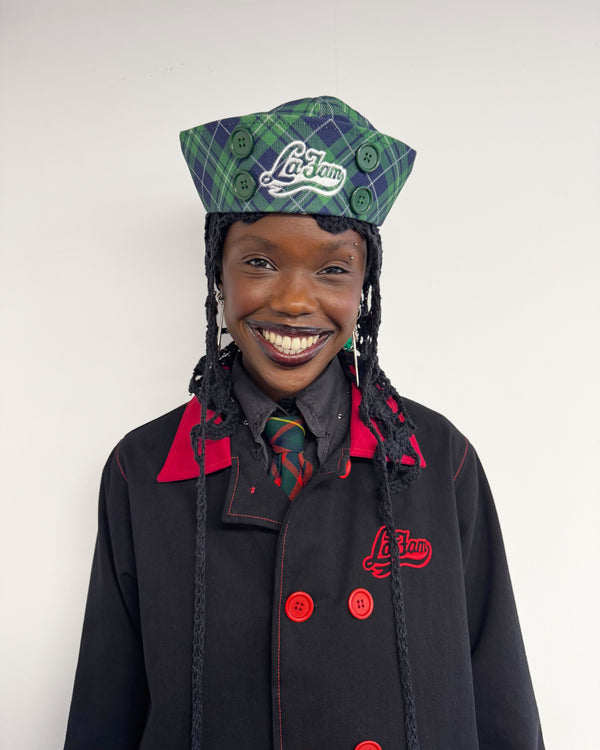 La Fam Sailor Cap - Checkered Green