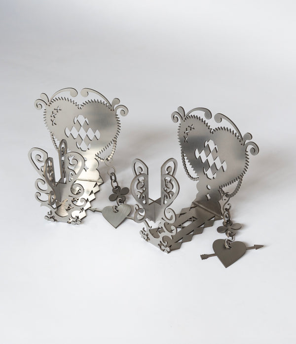 Stainless steel wall candle holder by 10o1oo – side view – Dream Unit Amsterdam