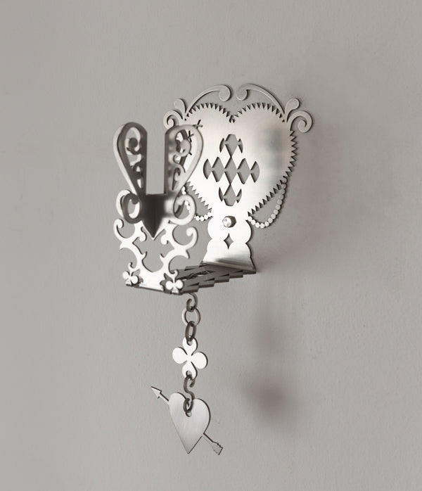 Stainless steel wall candle holder by 10o1oo – front view – Dream Unit Amsterdam