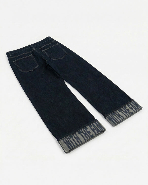 La Fam Denim Slogan Jeans - Navy