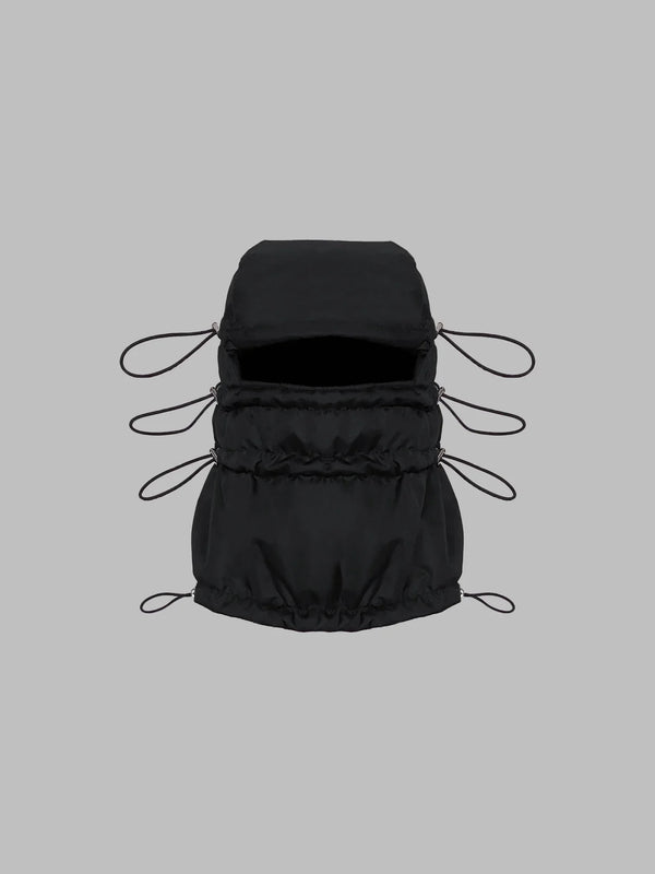 °Compress/ — 8 cord locks balaclava – front view – by °A-C/ – Dream Unit Amsterdam