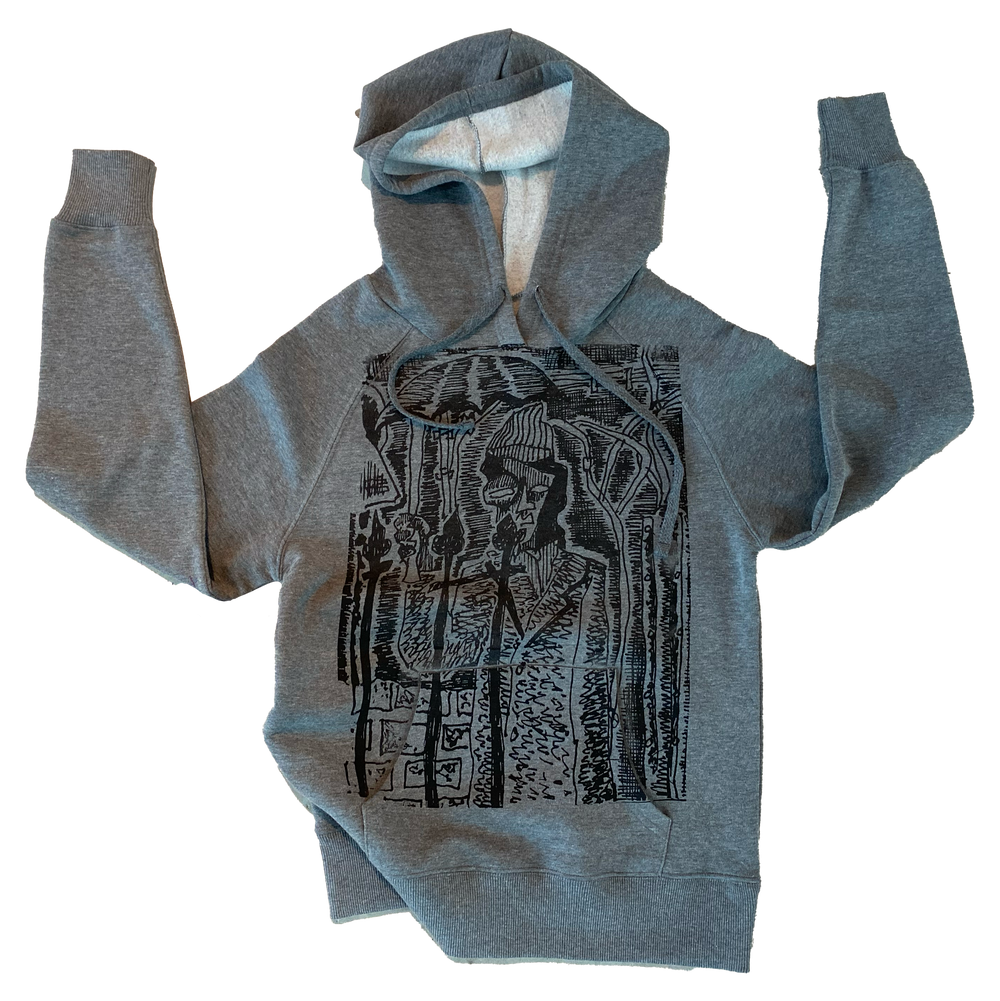 Ryan Hawaii grey graphic hoodie — front view
