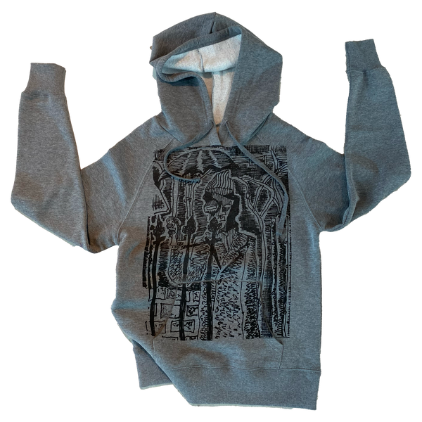 Ryan Hawaii grey graphic hoodie — front view
