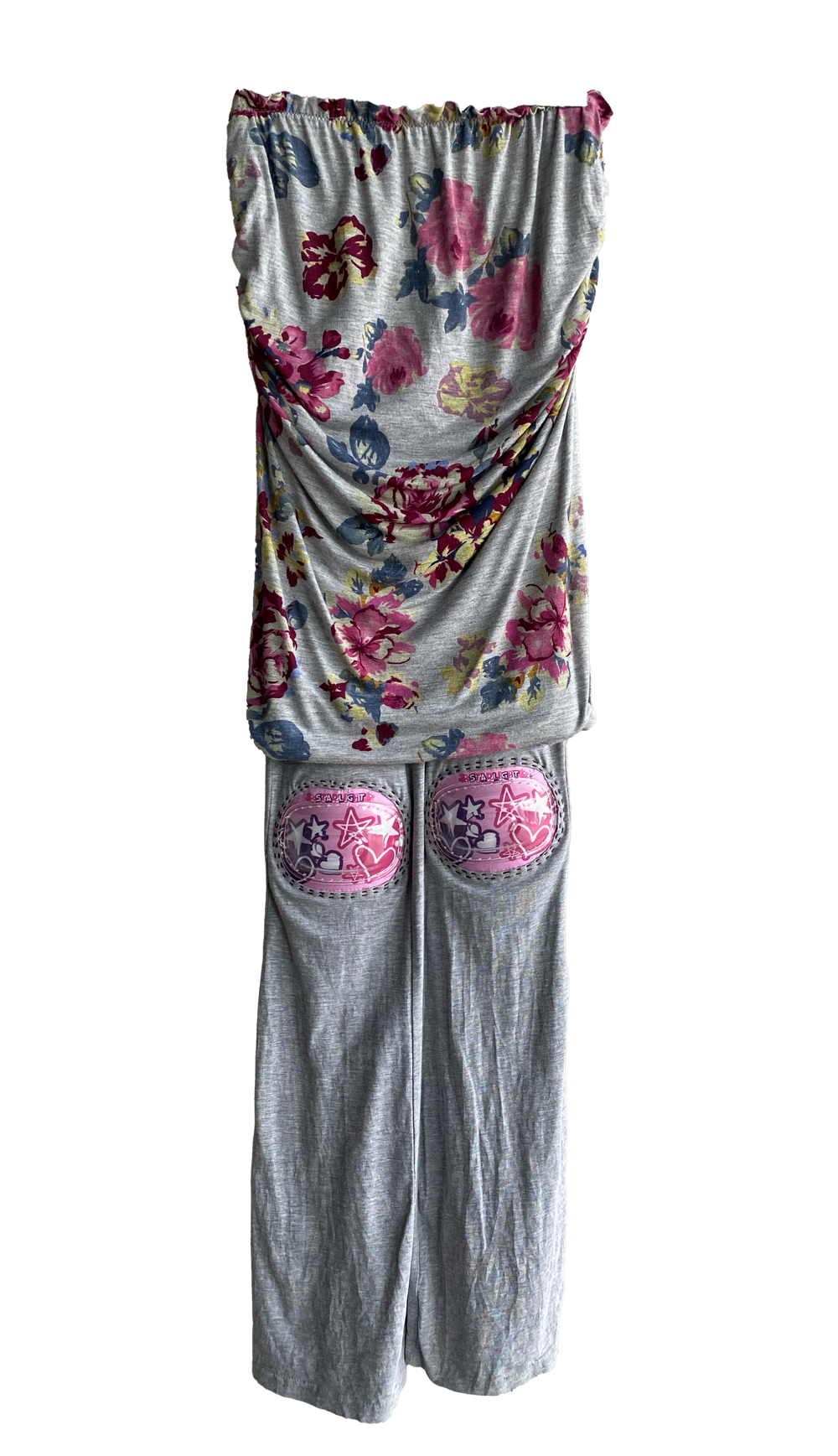 Grey and pink Patella Leggings by Sorcerer — front view