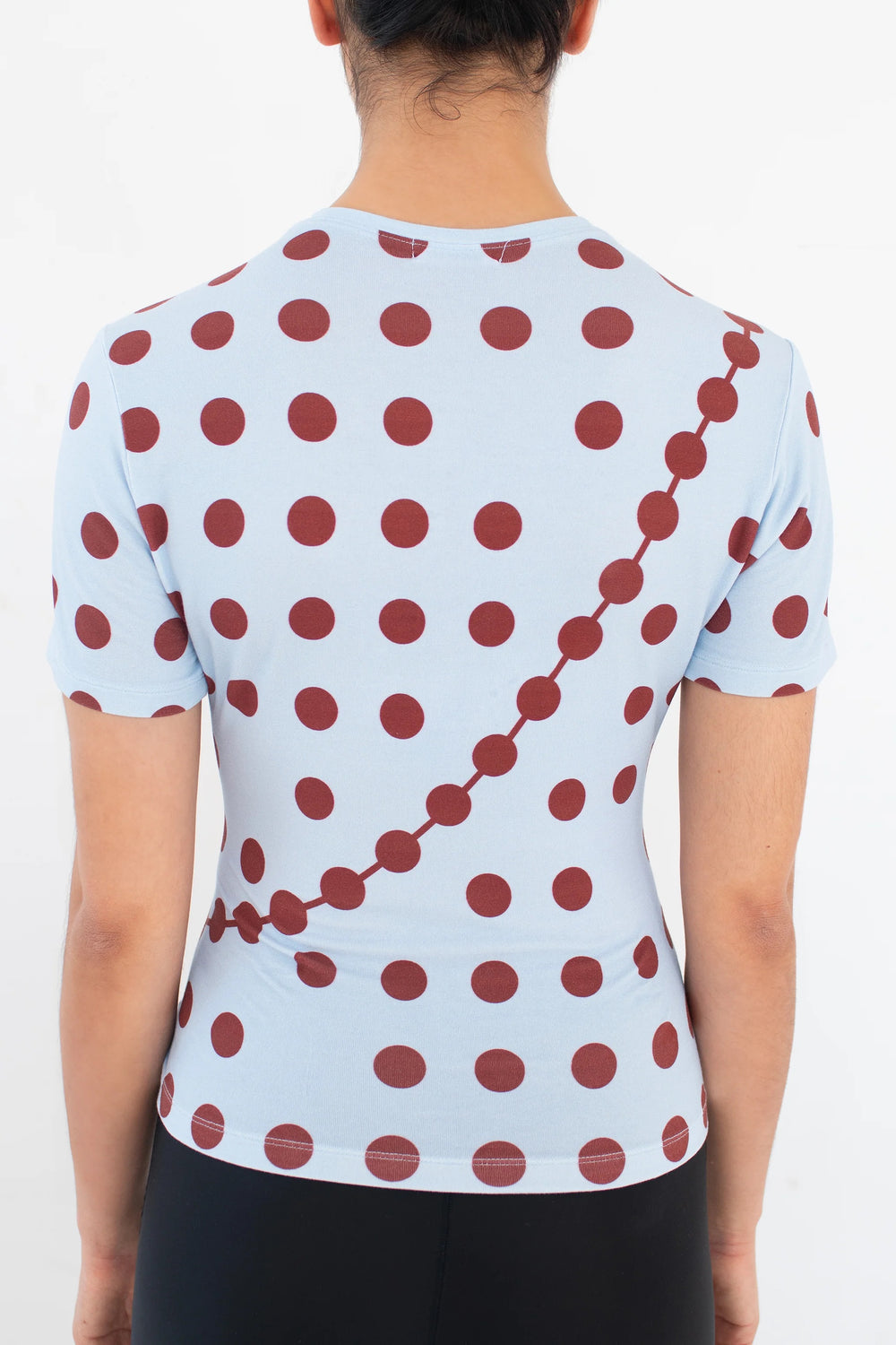 Back view of the GYGIL polkadot short-sleeve t-shirt showing full print.